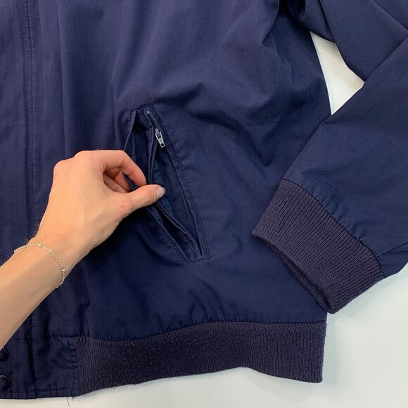 Vintage David Taylor Jacket Mens XLT Tall Navy Ribbed Long Sleeve Zip Pocket - Picture 4 of 10